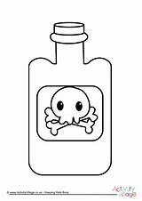 Poison Bottle Colouring Coloring Pages Halloween Template sketch template