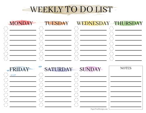 printable weekly checklist list paper party supplies etnacompe