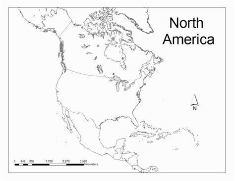 printable blank map  north america