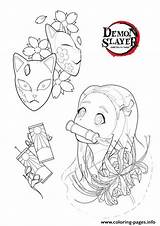 Slayer Nezuko Coloring Colorare Disegni Tanjiro Yaiba Kimetsu sketch template