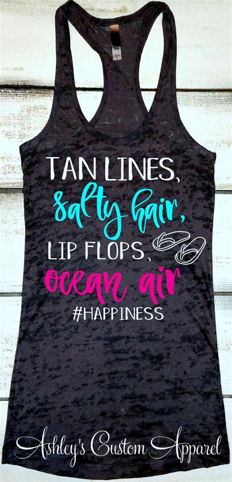 beach tank tops for women tan lines salty hair flips flops and etsy