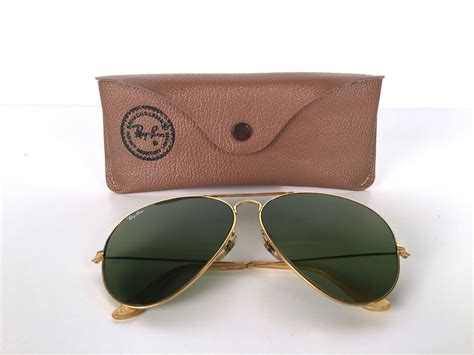 Vintage 70s Ray Ban Aviator Sunglasses With Case Gold Frame