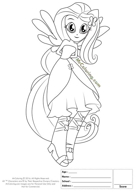 fluttershy equestria girl coloring pages thousand