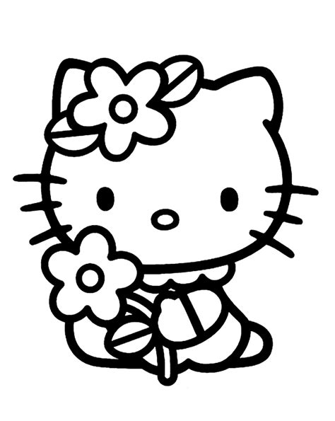 kitty flowers coloring pages  kids printable  spring