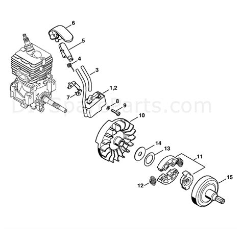 stihl fs  brushcutter fsc  parts diagram ignition system clutch