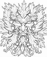 Coloring Pages Wiccan Printable Man Green Adults Escher Pagan Adult Wicca Tattoo Greenman Mc Drawings Designs Books Sheets Colouring Drawing sketch template