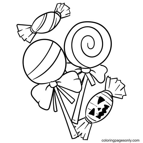printable halloween candy coloring pages candy coloring pages