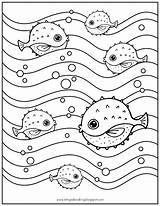 Puffer Fish Coloring Use Terms Personal Please Only Do sketch template