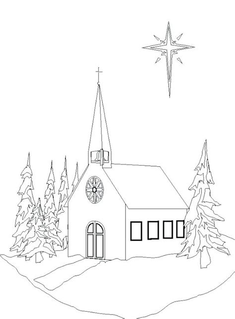 christmas church coloring pages  getdrawings