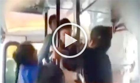 video dramatic moment two sisters fight back and triumph over male