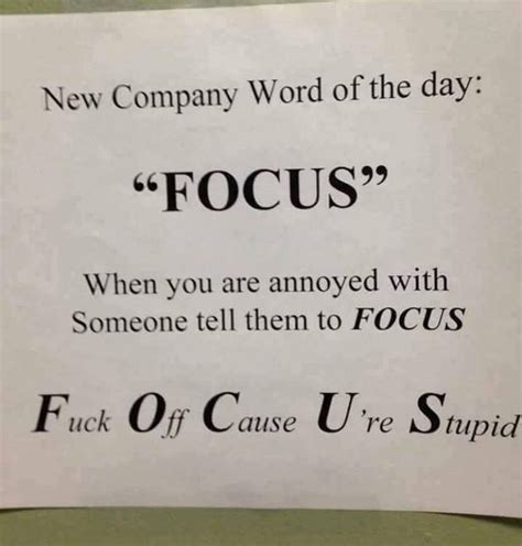 company word   day focus    meme
