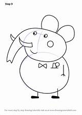 Pig Elephant Peppa Drawingtutorials101 sketch template