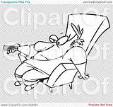 Chair Control Cartoon Man Clip Slumped Bored Remote Holding Outline Illustration Rf Royalty Toonaday sketch template