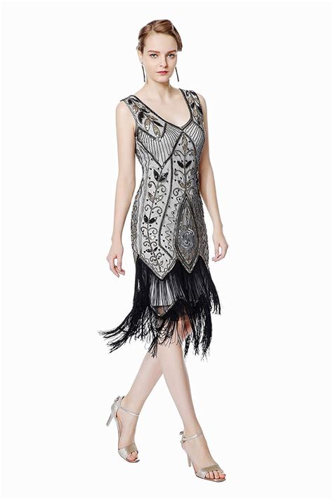 1920s great gatsby charleston party costume sequin tassel flapper dress