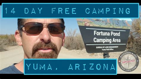 fortuna pond yuma arizona   day blm camping youtube