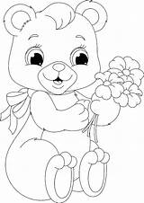Bear Coloring Pages Cute Getcolorings Pooh sketch template