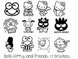Kitty Hello Coloring Friends Pages Print Printable Printables Templates Cartoon Mickey Emo Pochacco Characters Mouse Kity Color Her 80s Sheets sketch template
