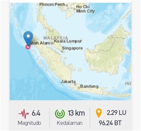 Gempa Bumi 6 4 Magnitudo Terjadi Di Sinabang Analisa Aceh