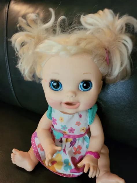 baby alive hasbro real surprises blonde hair interactive doll  pre owned  picclick