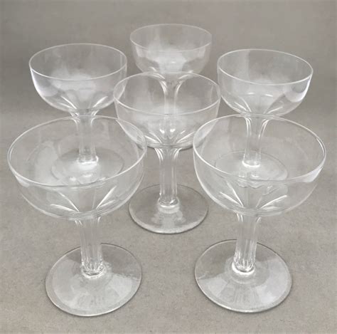 a set of six victorian hollow stem champagne glasses 569753