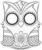 Coloring Pages Printable Skull Print Sugar Girly Owl Off Animal Colouring Cute Girls Adults Owls Cool Skeleton Colorings Clipart Color sketch template