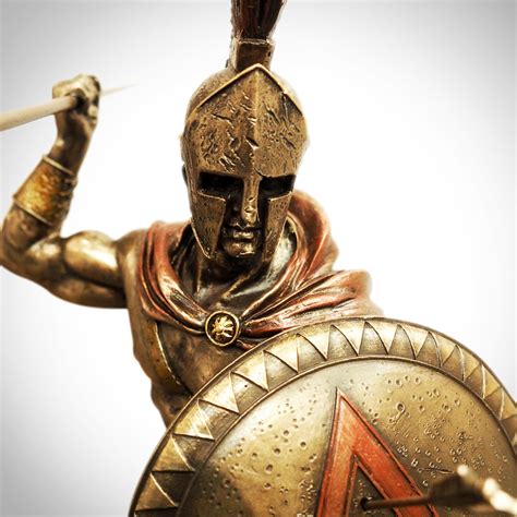 spartan warrior king leonidas arrows pose cast bronze statue rare  touch  modern