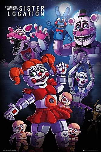 close up póster five nights at freddy s sister location personajes