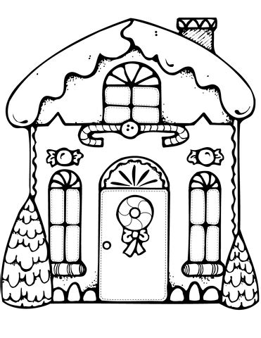 xmas gingerbread house coloring page  printable coloring pages