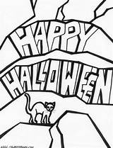 Halloween Coloring Pages Happy Kids Printable Cat Print Sheets Color Drawings Spider Letters Book Gif Info Thecoloringbarn sketch template