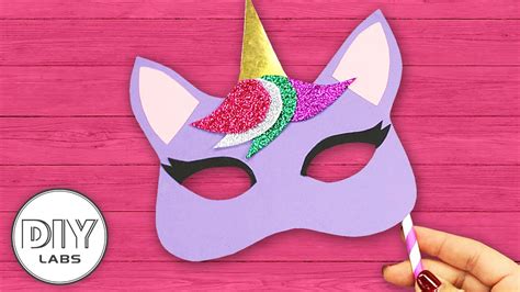 unicorn mask paper craft fast  easy diy labs youtube