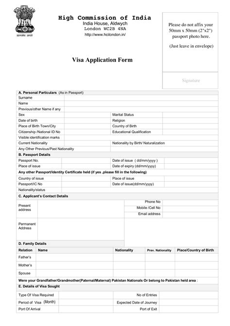 united kingdom indian visa application form high commission  india london uk fill