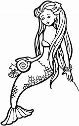 Coloring Pages Merman Mermaid Clip Clipart sketch template