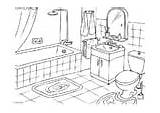 Colorear Bagno Stanza Disegno Salle Bano Savon Ducha Badkamer Cuarto Educolor sketch template