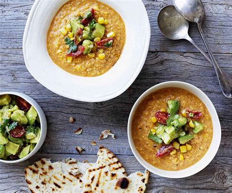 Mexican Corn Soup With Crushed Avocado Recipe Gourmet Traveller