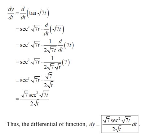 answered find  differential   function bartleby