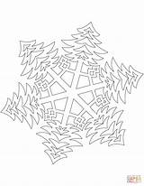 Coloring Christmas Snowflake Trees Pages Bushy Pattern Categories sketch template