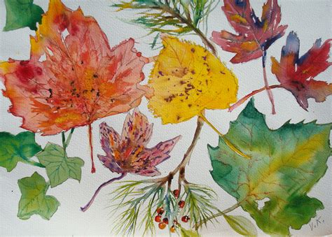 paint fall leaves  watercolor  steps wikihow