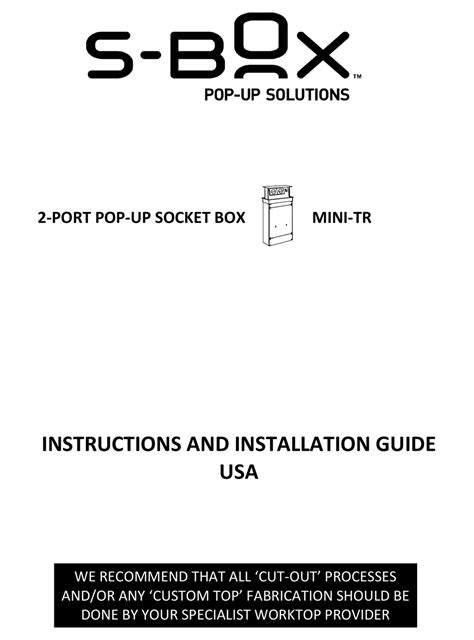 box mini tr instructions  installation manual   manualslib
