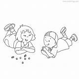 Caillou Sarah Coloring Play Pages Xcolorings 46k Resolution Info Type  Size Jpeg sketch template
