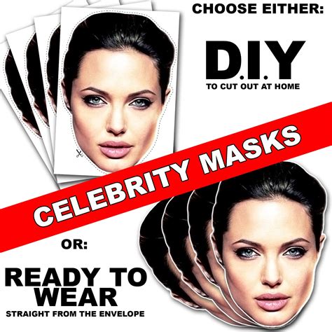 angelina jolie celebrity face mask diy  ready  wear etsy
