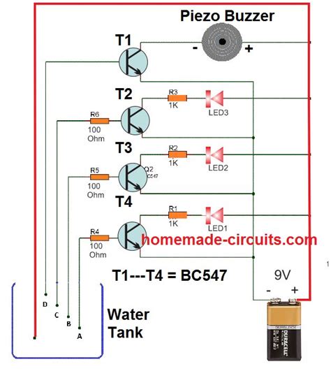 simple water level indicator circuits  images homemade circuit projects