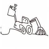Digging Coloring Digger Tractor Excavator Some sketch template