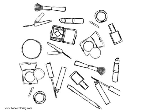 makeup coloring pages sketch  printable coloring pages