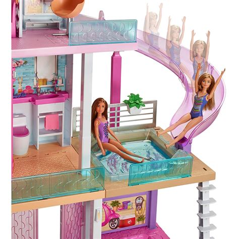 barbie dreamhouse playset with pool elevator and slide at hobby warehouse