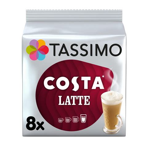 tassimo costa latte coffee pods  servings coffee machine pods