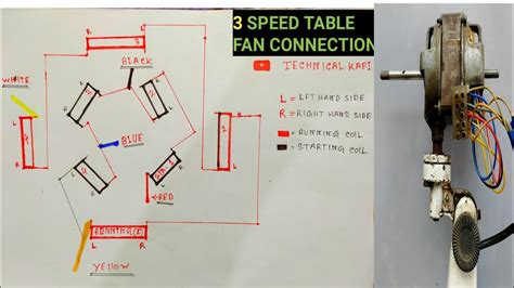 speed table fan winding diagram  wire table fan connection  hindi youtube