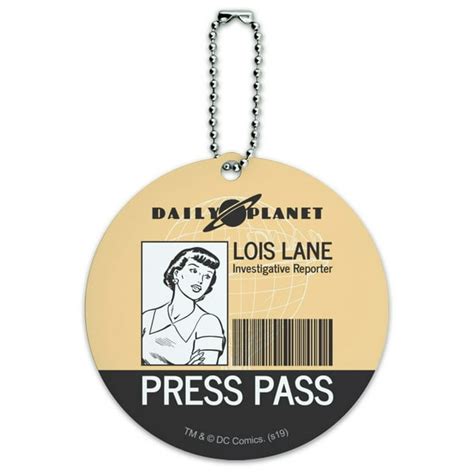 graphics   superman lois lane press pass  luggage id tag