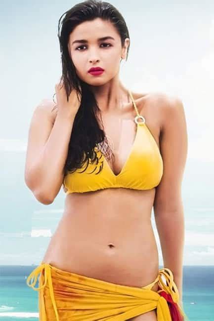 alia bhatt poses in hot yellow bikini