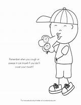 Coloring Pages Sick Germs Children Kids Color Spreading Kid Germ Coronavirus Colouring Child Covid Mouth Kindergarten Covering Crystalandcomp Health School sketch template