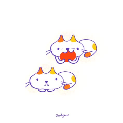 Гиф анимация Смешные рисованные коты